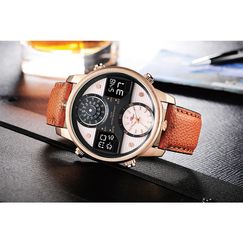KAT-WACH Fashion Luxury Brand Man 5ATM Waterproof Clock Men's Analog Quartz 24 Hour Date Watches Men Sport Full Steel WristWatch