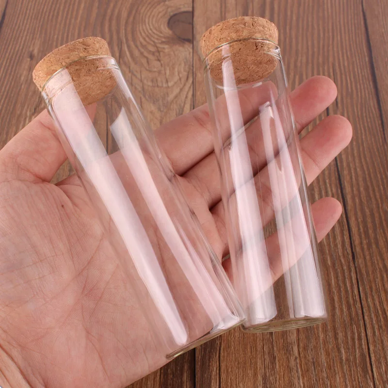 Dia 30mm: 15ml 25ml 30ml 35ml 40ml 50ml 60mlTransparent Glass Test Tube Vials Terrarium with Cork Stopper Glass Container 24pcs 5