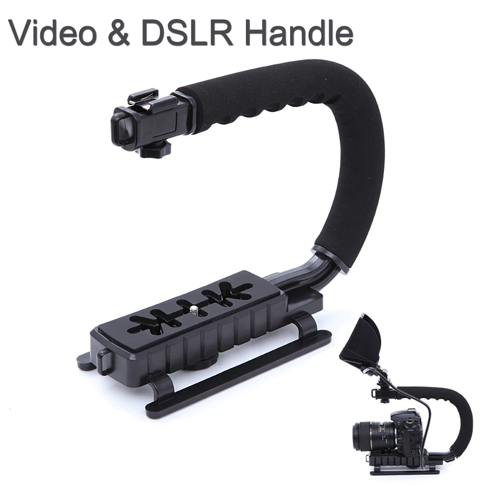 Camera Dslr Video Camera Stabilizer camera stabilizer handle reviews online shopping c shape flash bracket holder video handheld grip for dslr slr phone gopro aee mini dv camcorder
