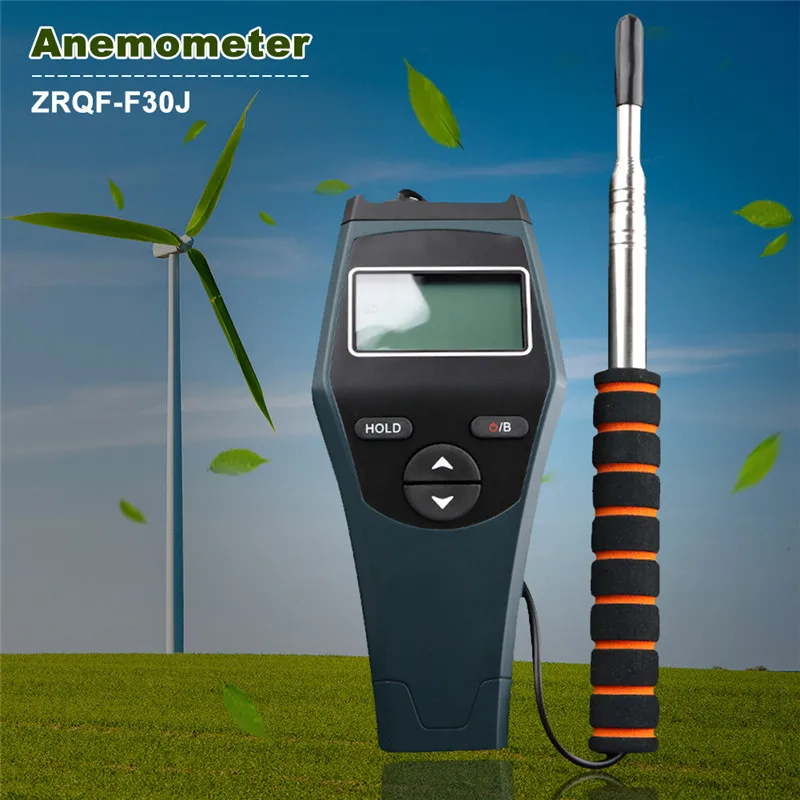 Горячий провод цифровой Анемометр ЖК-экран ветер Анемометр ручной термоанемометр с нитью накала скорость ветра температурный Анемометр