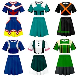 Boku no My Hero Academy cosplay Izuku Midoriya Costume OCHACO костюм уракака асуи Цюй Топ Юбка Todoroki Shoto Косплей Костюм