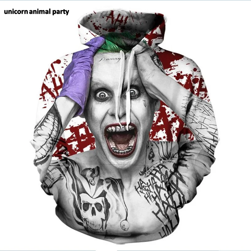 

Size s - Size 5 xL 3d digital print Kigurumi Cosplay Halloween Halloween street hip-hop clown hoodie long sleeve casual pullover