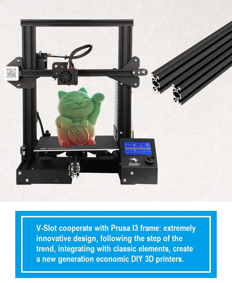 Creality 3d принтер Ender-3 3d Принтер Комплект V-slot I3 FDM технология MK10 экструдер 220x220x250 мм Размер Ender3 3d принтер