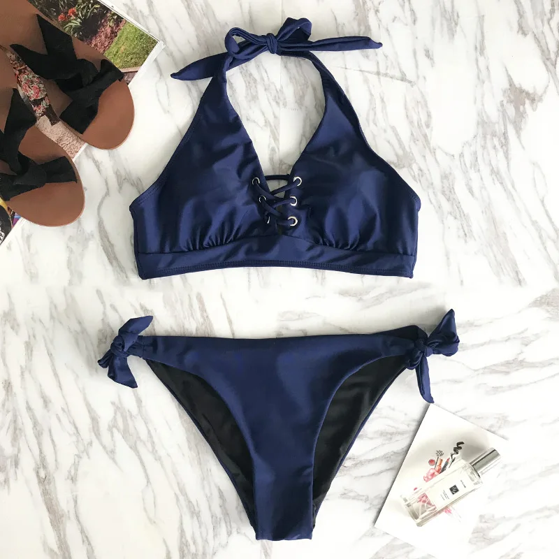 Buy Cupshe Graceful Bearing Lace Up Bikini Set