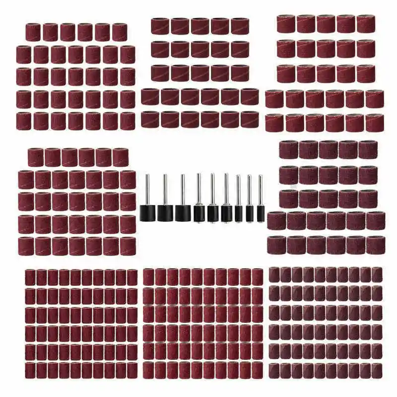 338 шт шлифовальный барабан круг набор аксессуаров полировка маленького размера шлифовальный станок полировка древесины металла шлифовальный абразивный песок бумажные кольца