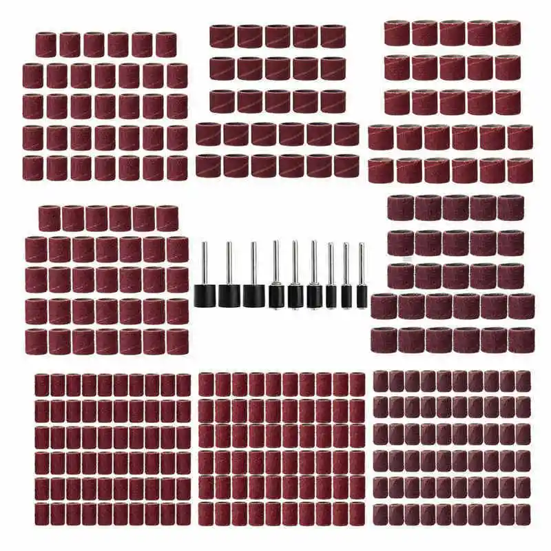 

338Pcs Sanding Drum Wheel Circle Kit Accessory Polishing Small Size Sander Polish Wood Metal Sanding Abrasive Sand Paper Rings