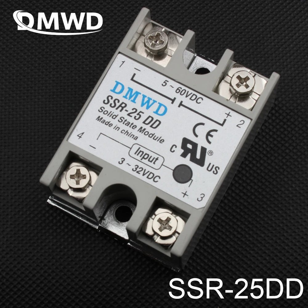 Высокое качество DMWD твердотельные реле SSR-25DD 25А на самом деле 3-32 DC до 5-60 DC SSR 25DD Реле твердотельные dc-dc