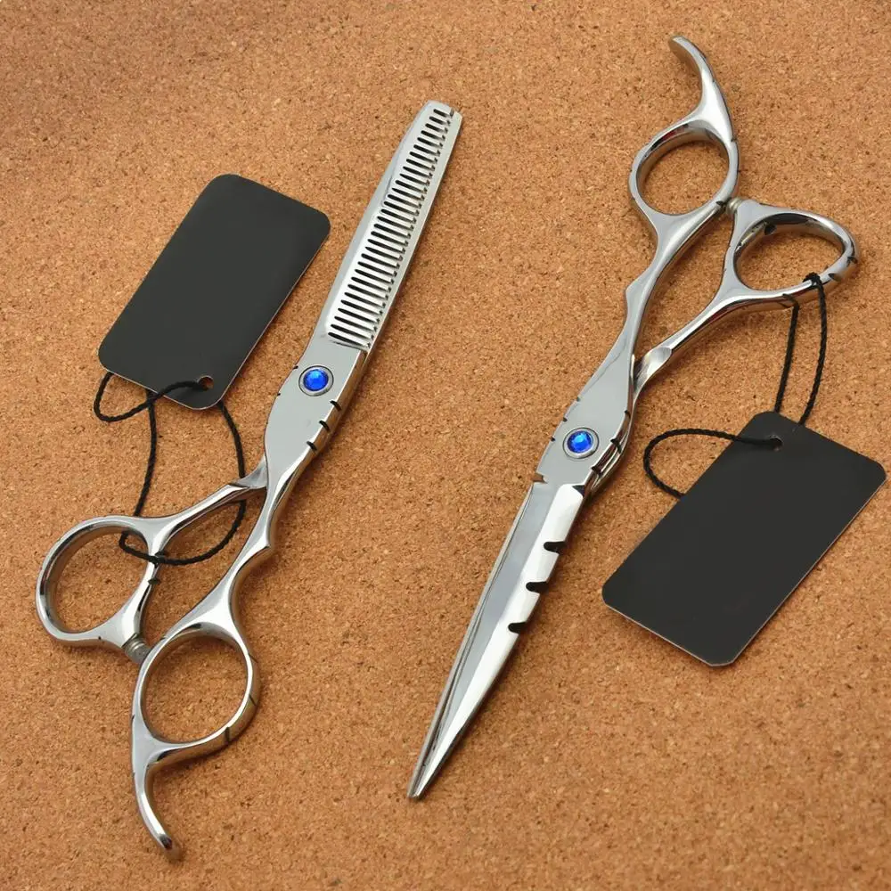 Professional 6" Brand Blue Gem Hairdressing Scissors JP 440C 62HRC
