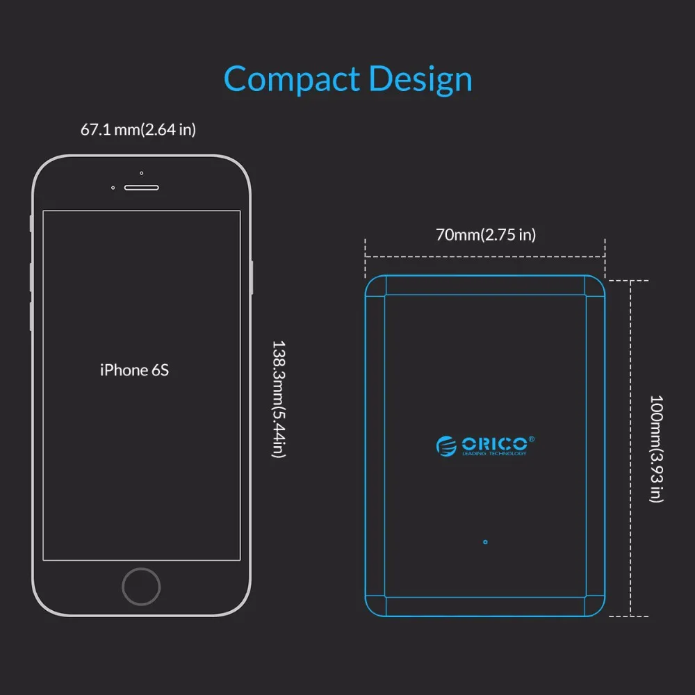ORICO DCAP USB зарядное устройство 5 в 2,4 А 6 портов 50 вт универсальное настольное зарядное устройство для samsung Galaxy S7/S6/Edge, LG, Xiaomi, iPhone
