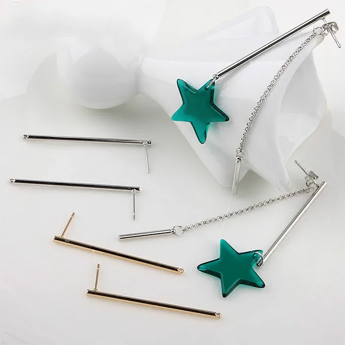 

DIY Korean version temperament long earrings material package simple single hanging round earrings accessories