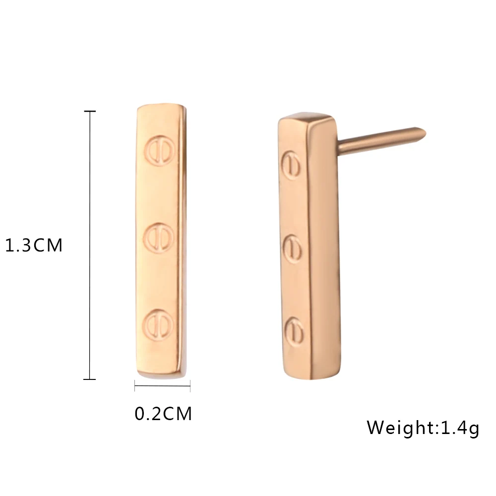 Oufei Нержавеющая сталь серьги-гвоздики золотые, розовые серьги для Для женщин Модные украшения милые украшения для серег богемные ювелирные изделия