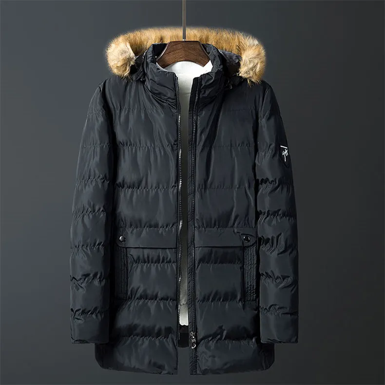 Men Jacket Coats Windproof Winter Warm Long Padded Coat Men Autumn Youth Thick Velvet Hooded Jacket Male Drop-ship Plus Size 4XL 02