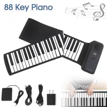 Piano électronique Portable à 88 touches, USB MIDI, à enrouler, en Silicone, avec clavier Flexible, haut-parleur intégré avec pédale de maintien