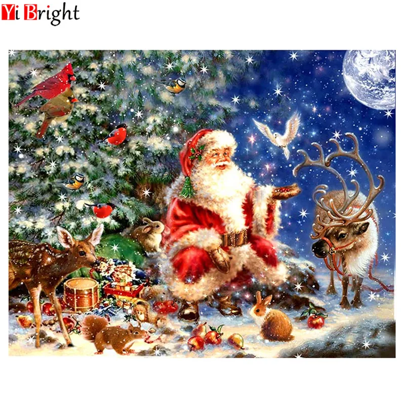 

Christmas Scenic Diamond Painting Cross Stitch Home Decor Full Square Diamond Embroidery Santa Claus Handmade Gift XY1