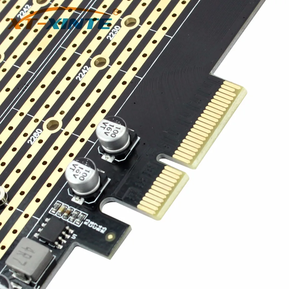 XT-XINTE SK7 M.2 Накопитель SSD с протоколом NVME NGFF к PCI Express X4 Riser Card адаптер M ключ B ключ двойной интерфейс Поддерживаемые карты PCI Express3.0 двойной