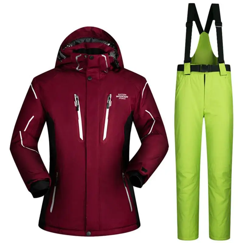 

winter outdoor ski snowboard suit for man pure color snow jacket men + snowboard board pants chaqueta esqui mujer male