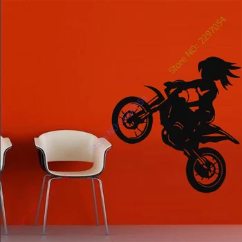 

Free Shipping Wall Decal Sticker Vinyl Decor Bedroom Tribal Dirt Bike Moto Motorcycle 22inX35in