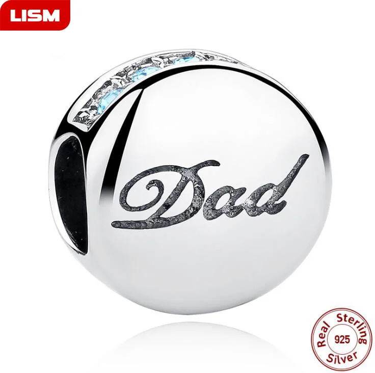 

Dropshiping Bead Charm Dad Authentic 100% 925 Sterling Silver Fit Pandora Original Charms Bracelet Father's Jewelry gift
