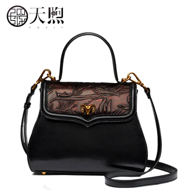 Umhängetasche red Geprägt Winter Blue Pmsix Schulter Handtasche Designer Leder Und Herbst Wine Vintage Mini aw1Tgq