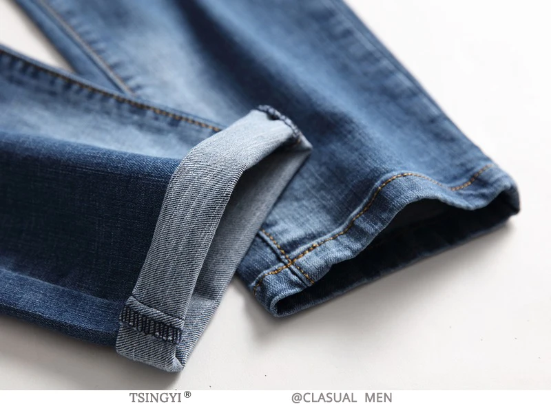 Tsingyi 2019 сезон: весна-лето для мужчин обтягивающие джинсы белого и синего цвета проблемных отверстие деним стрейч джинсы для женщи