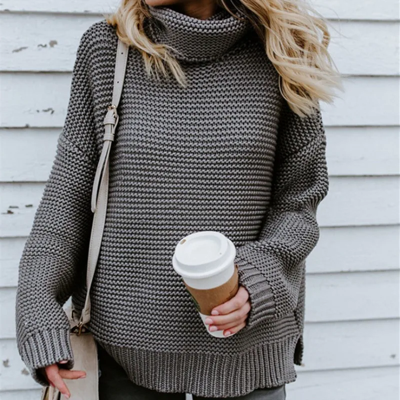 

2019 Autumn Winter Warm Female Sweater Solid Women Knitted Pullover Long Sleeve Sweater Turtleneck Mesh Femme Sweater Plus Size
