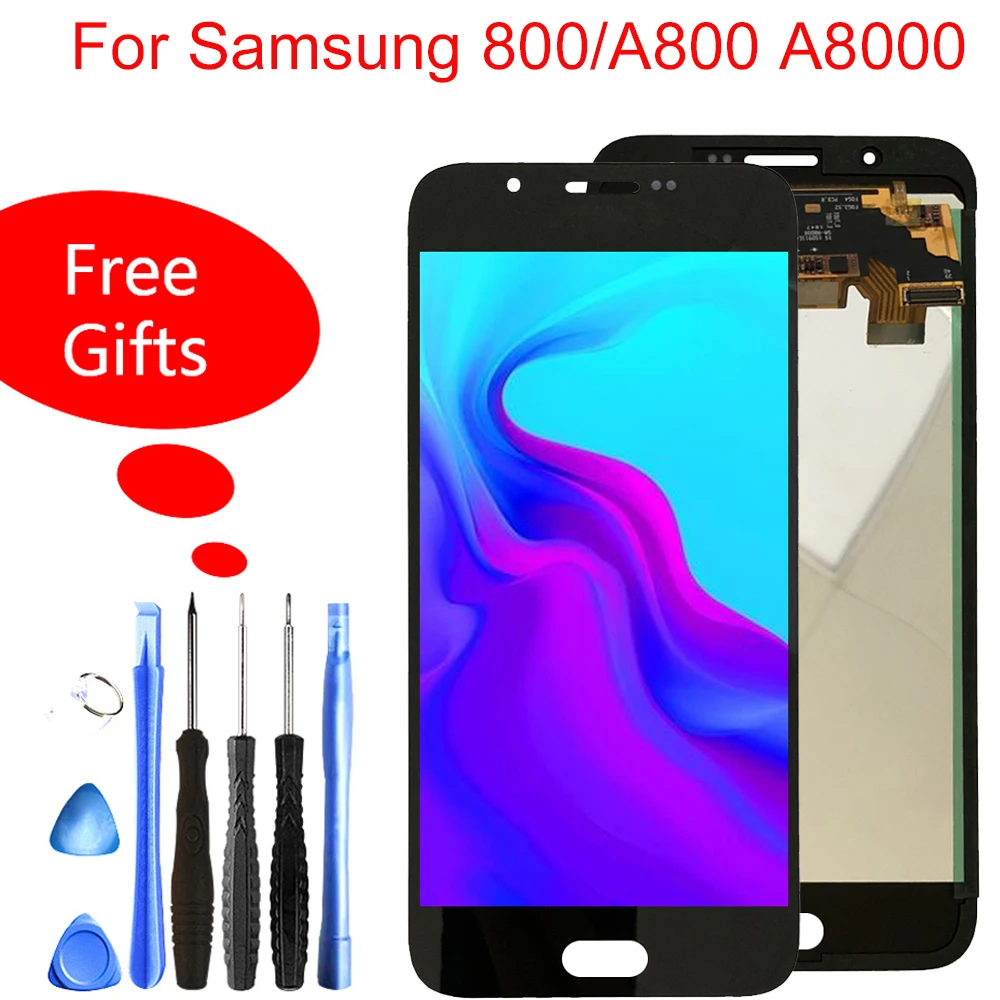 

Quality Lcd For Samsung Galaxy A8 A800 LCD Display Touch Digitizer Screen A8000 A800F Lcd Assembly Replacement