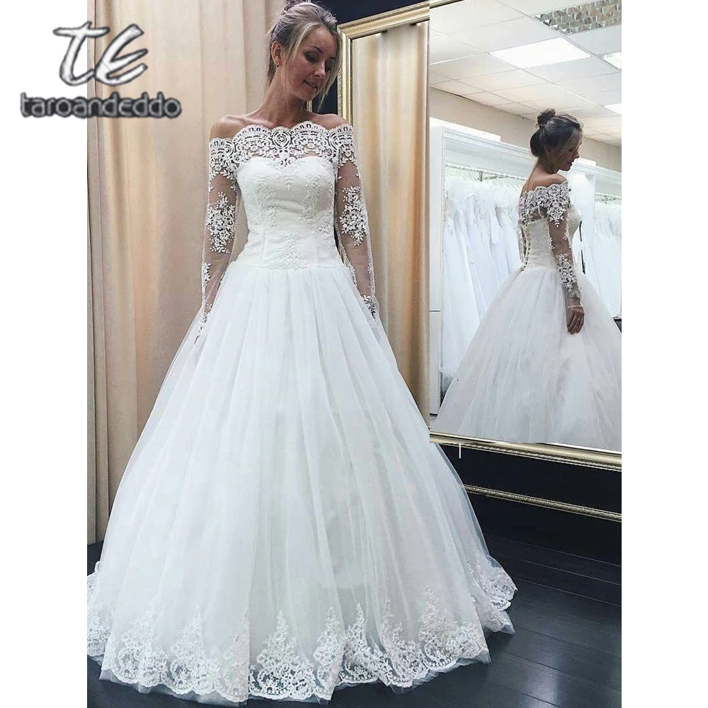 drop waist a line wedding dress