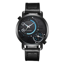 hot sell fashion casual Sport Quartz Watch Men Dual Time Zone Men ;s Wrist Watches Creative Leather Wristwatches Clock Hour casual men s watch fashion male quartz clock black business leather watchband water resistant man wrist watch precise time hour