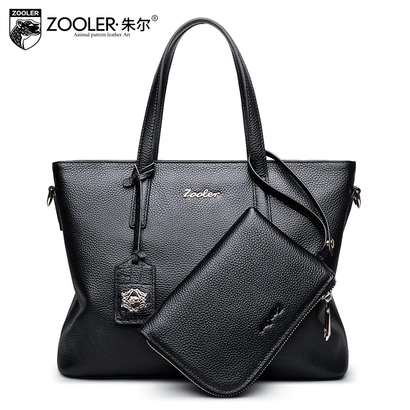 ZOOLER Genuine Leather Purses and Handbags Women Fashion Black Large Capacity Handbag Ladies Evening Clutch Tote Shoulder Bags