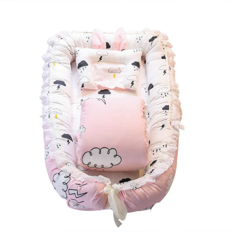 Portable Baby mattress for Newborn Crib Breathable and Sleep Nest with Pillow Baby Bedding Fashion Portable Baby mattress for Newborn Crib Breathable and Sleep Nest with Pillow Baby Bedding Fashion