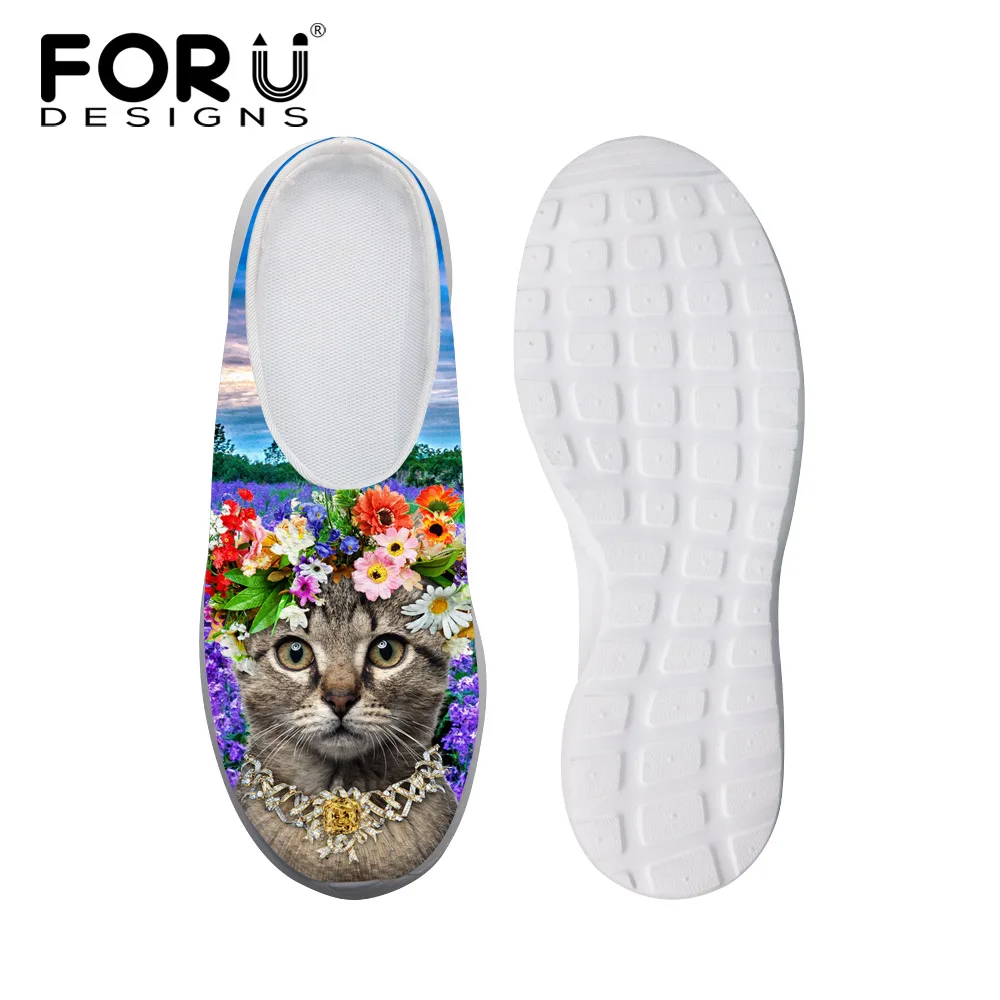 Tide/Женская обувь для воды милые животные кошка принт сандалии сабо для женщин повседневные женские сандалии на плоском ходу плоские пляжные Тапочки