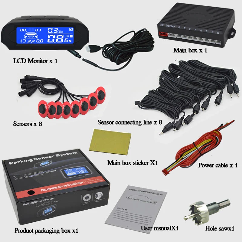 Parking sensors 8/sensors NY8080 electronics cars parking assistance reversing radar car detector parking assistance parking