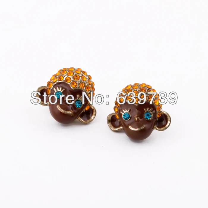 

Bulk Price Naughty Girl Glass Stone Mini Monkey Earring