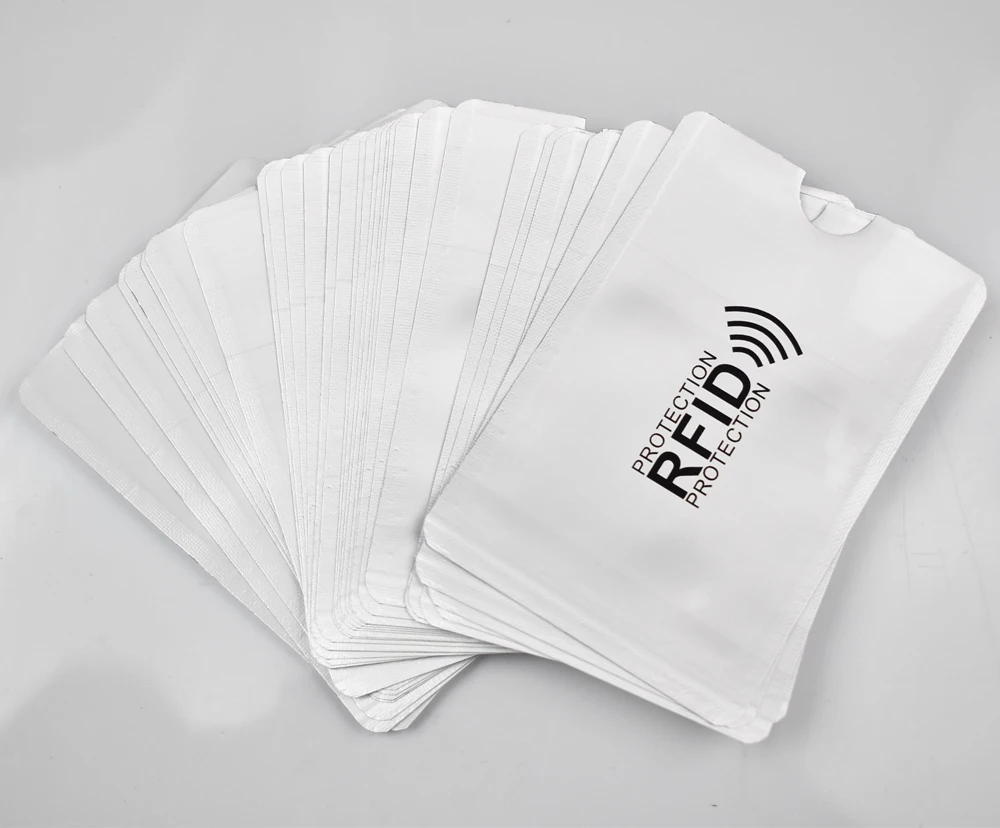 5pcs/lot Anti Rfid Wallet Blocking Reader Lock Bank Card Holder Id Bank Card Case Protection Metal Credit Card Holder Aluminium