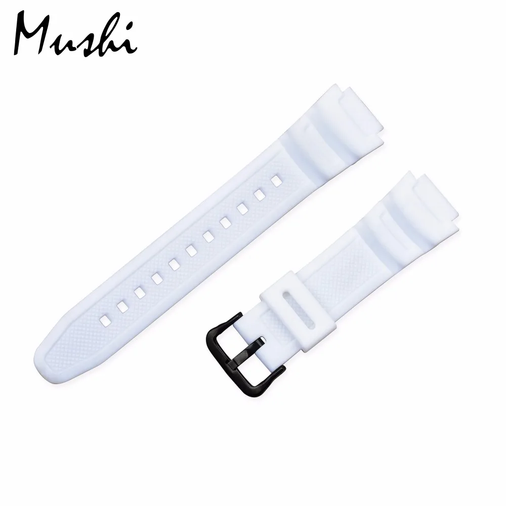 Резиновый ремешок для Casio AE 1000w AQ S810W SGW 400H/SGW 300H силиконовый часов с пряжкой белый +