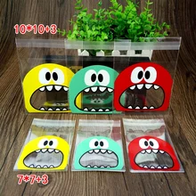 50 pièces OPP monstre sac en plastique de mignon grand Teech bouche dents pointues pour mariage Cookie bonbons Biscuits Snack emballage de cuisson sacs