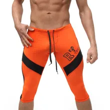 Мужская одежда, повседневные шорты, эластичные шорты для бега с низкой талией, шорты до колена, компрессионные шорты, Длинные боксеры, шорты с завязками