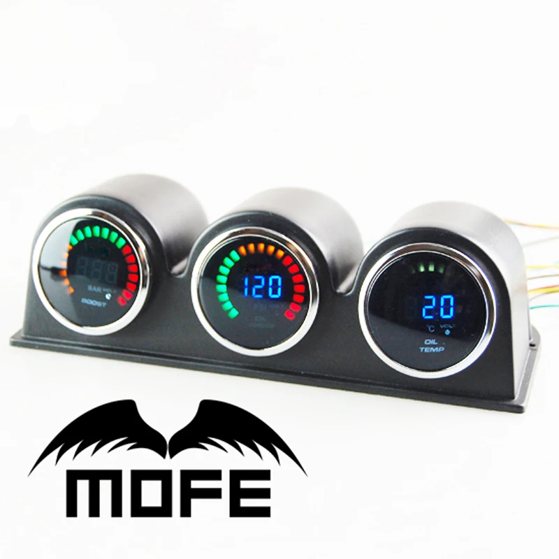 Оригинальный логотип 2 мм &quot20 ЖК дисплей RPM Тахометр + Boost масла пресс Калибр 52 с