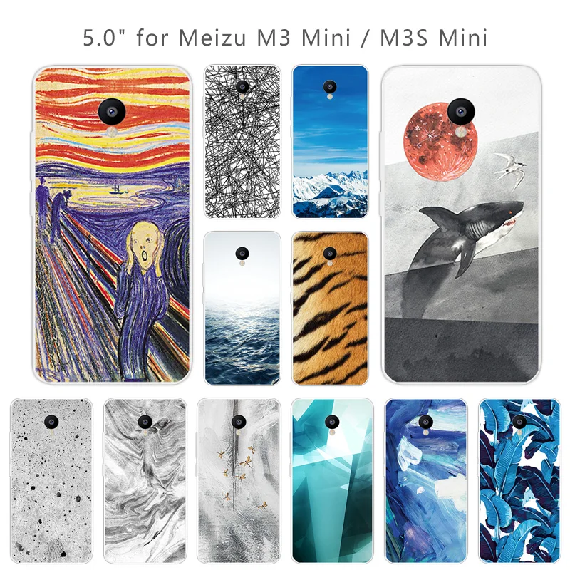 Для Meizu M3 Mini чехол из мягкого ТПУ силикона прозрачный пейзаж задняя крышка для M3S
