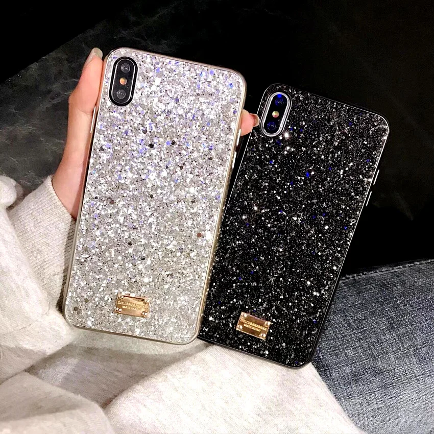 

Luxury Fashion Brand Sequin Female Phone Cover Case For Samsung Galaxy s8 s9 S10 plus s7edge s10E note 8 9 10 plus Coque Fundas