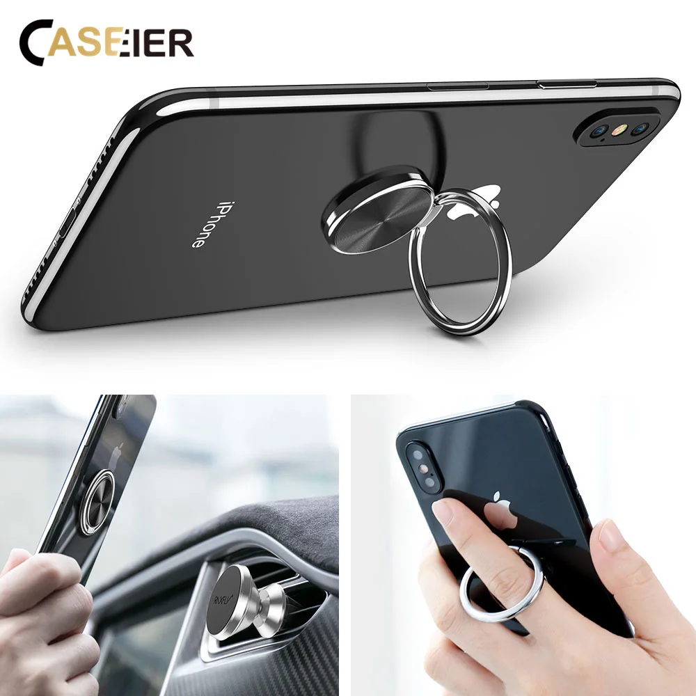 CASEIER Finger Ring Holder Stand For Samsung S10 s9 s8 Mobile Phone Ring Holder Finger Soporte para anillo de dedo del telefono