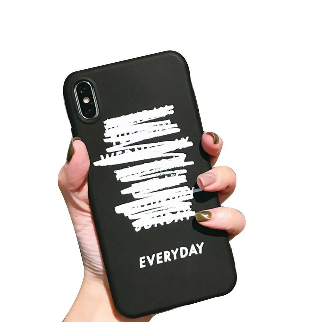 Модные чехлы для мобильных телефонов с принтом граффити и буквенным iPhone черный