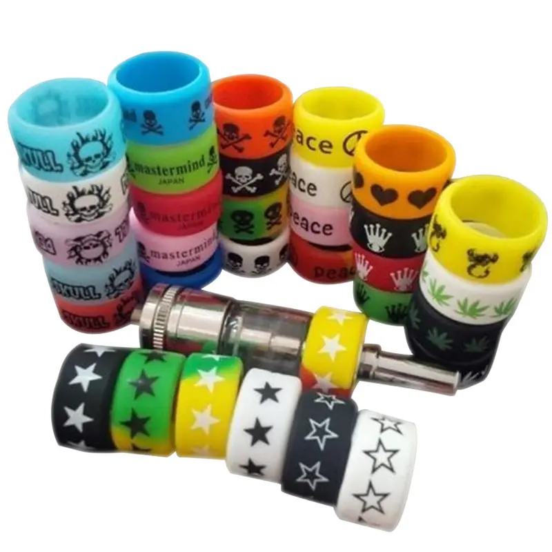 

5PCS Punk Rock Silicone Rings Sports Band Rubber Flat Vape Accessory New Fashion UYT Shop