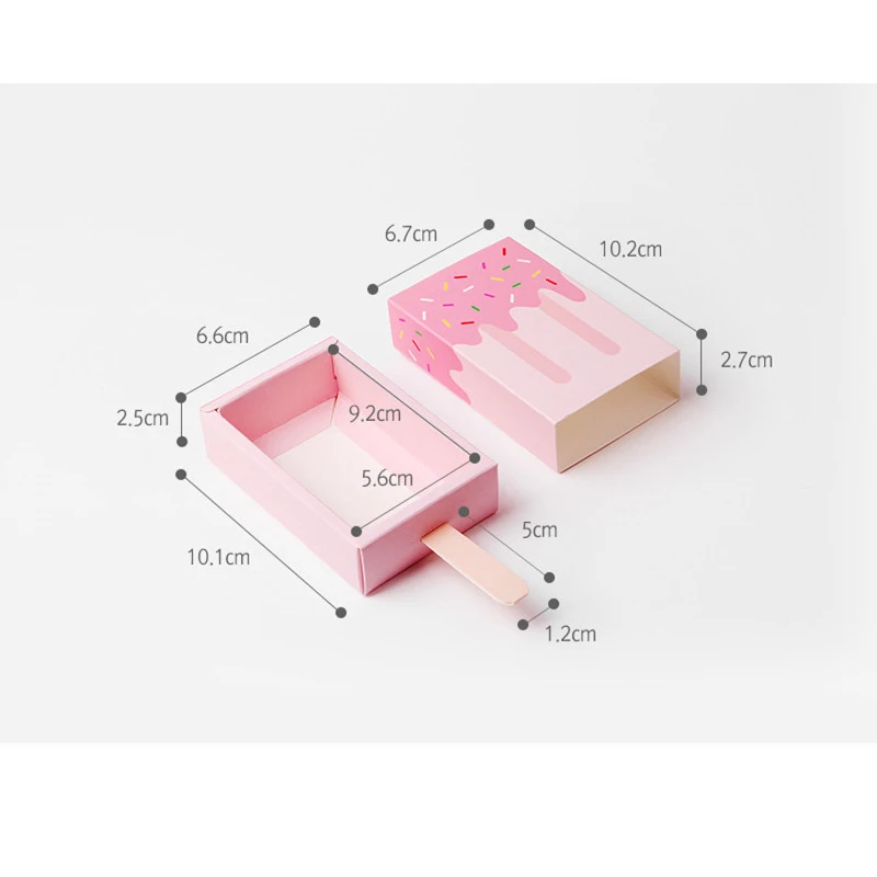 2 шт., подарочные коробки для конфет в форме мороженого, вечерние, Подарочная коробка, коробка для конфет с фруктовым мороженым, складная бумажная коробка в Корейском стиле с мультяшным рисунком, милый свадебный ящик