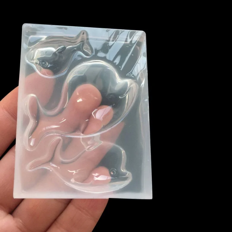 

Mirror DIY Crystal Clear Epoxy Dolphin Shape Silicone Mold for Phone Case Decoration Hot