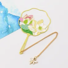 1 шт. Drunken Furong креативная античная латунь Подвеска-Веер металлические закладки красивый китайский стиль свежие и простые студенческие подарки