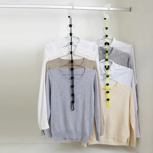 Регулируемая многофункциональная подвесная веревка для носков, полезная вешалка для одежды и корзина для стирки, сетка для хранения гардероба, спасательный помощник - изображение