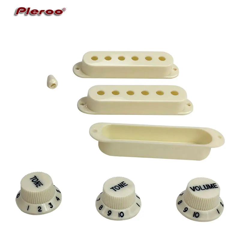 

Guitar Parts 48mm 50mm 52mm 1set white single coil pickup covers and knobs guitar pickup covers 1 volume 2 Tone Knobs switch tip