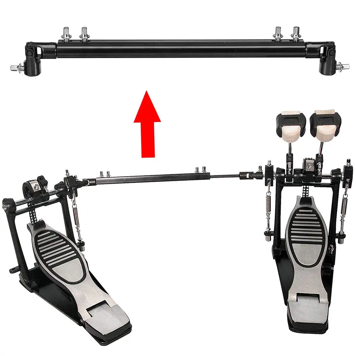 35 см металлический двойной бас удар барабана педаль звено тяги шатун карданный стержень черный двойной педаль приводной вал