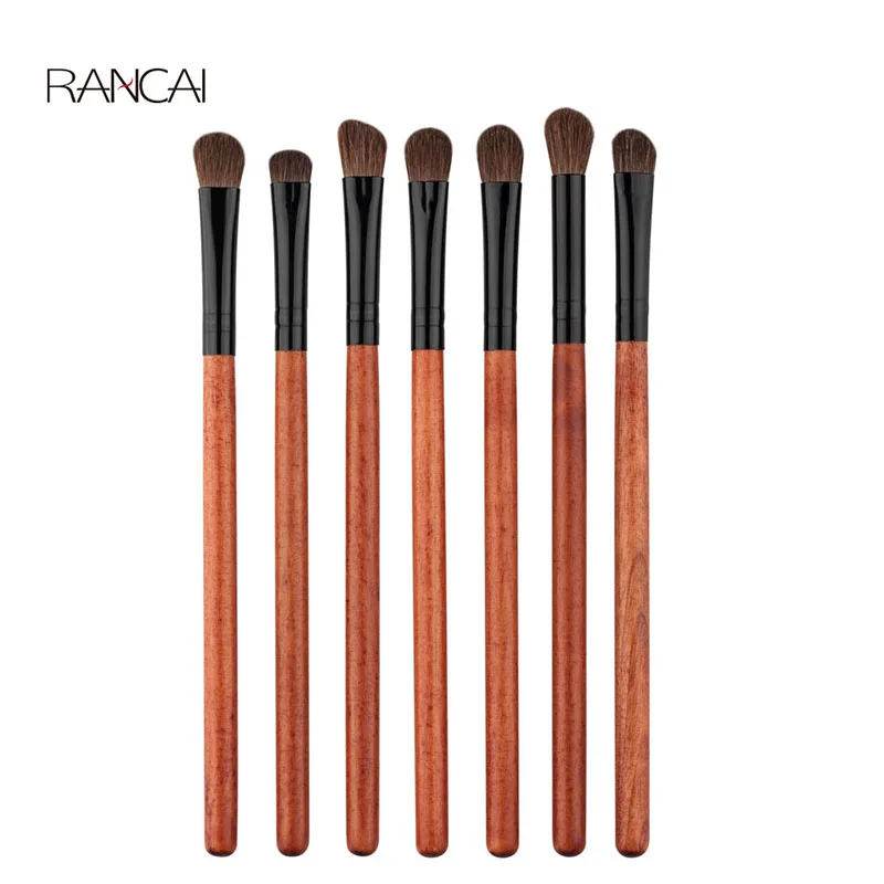 

RANCAI 7pcs Eyes Makeup Brushes Set Smudge Blending Contour Eyeliner Eyebrow Eye shadow Brush Cosmetic Beauty Tools Horse Hair